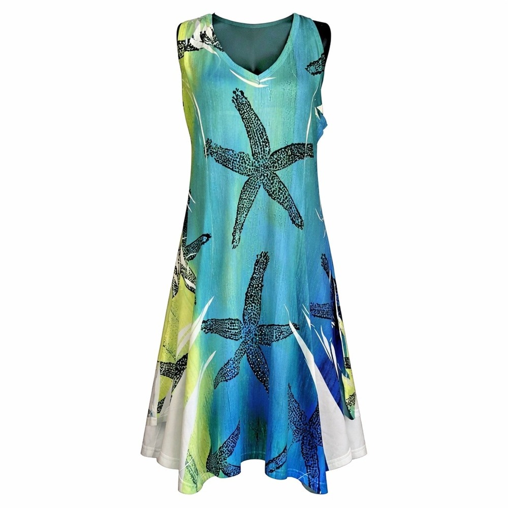 Vtg Jessica Taylor Dress Cover Up Womens XL Asymmetric Maxi Boho Sea Hag Beachy